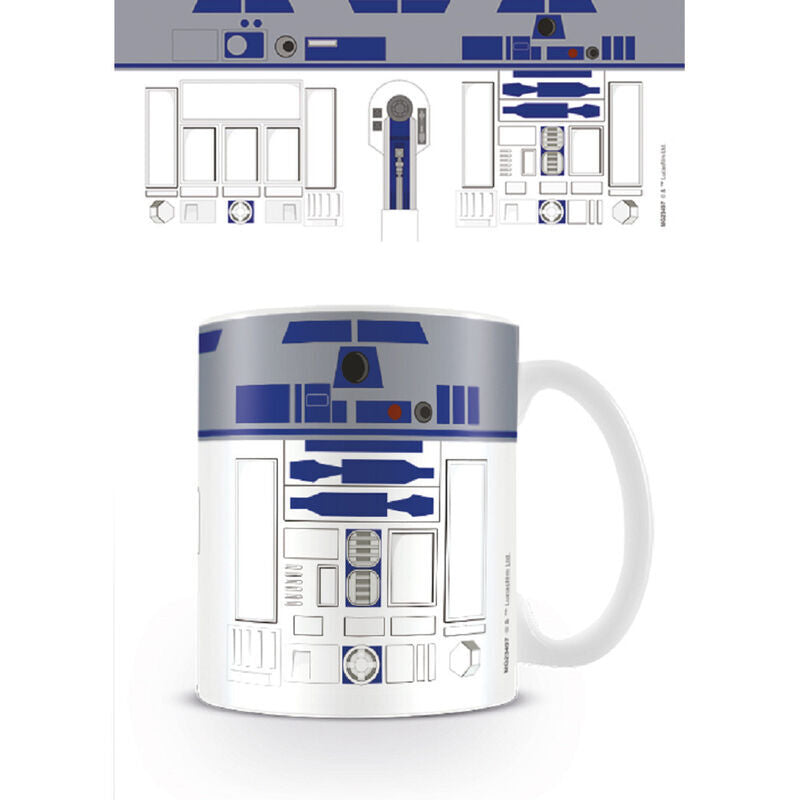 Taza de cerámica R2-D2 Star Wars en blanco, azul y gris
