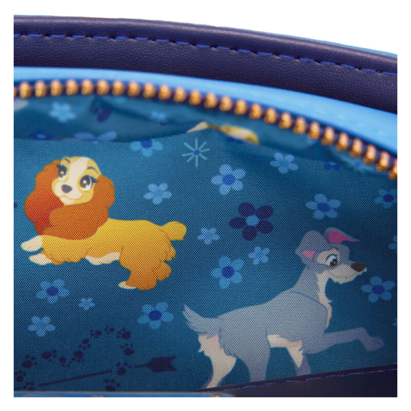 Bolso bandolera Loungefly azul de La Dama y el Vagabundo con escena nocturna - 5