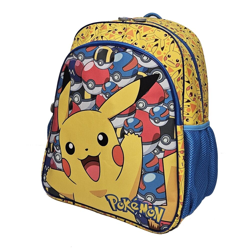Mochila Pokémon amarilla con Pikachu y estampado de Poké Balls - 2