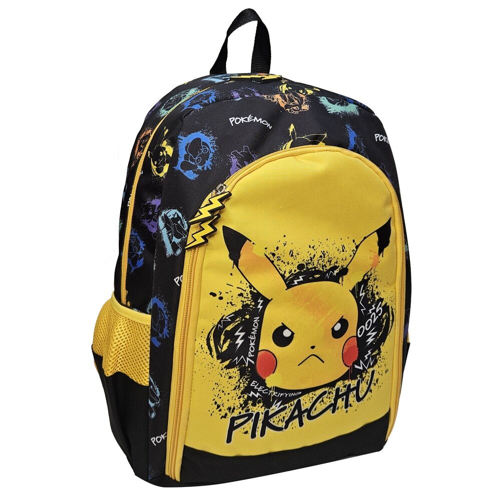 Mochila Pokémon Skate Face negra y amarilla con Pikachu - 2