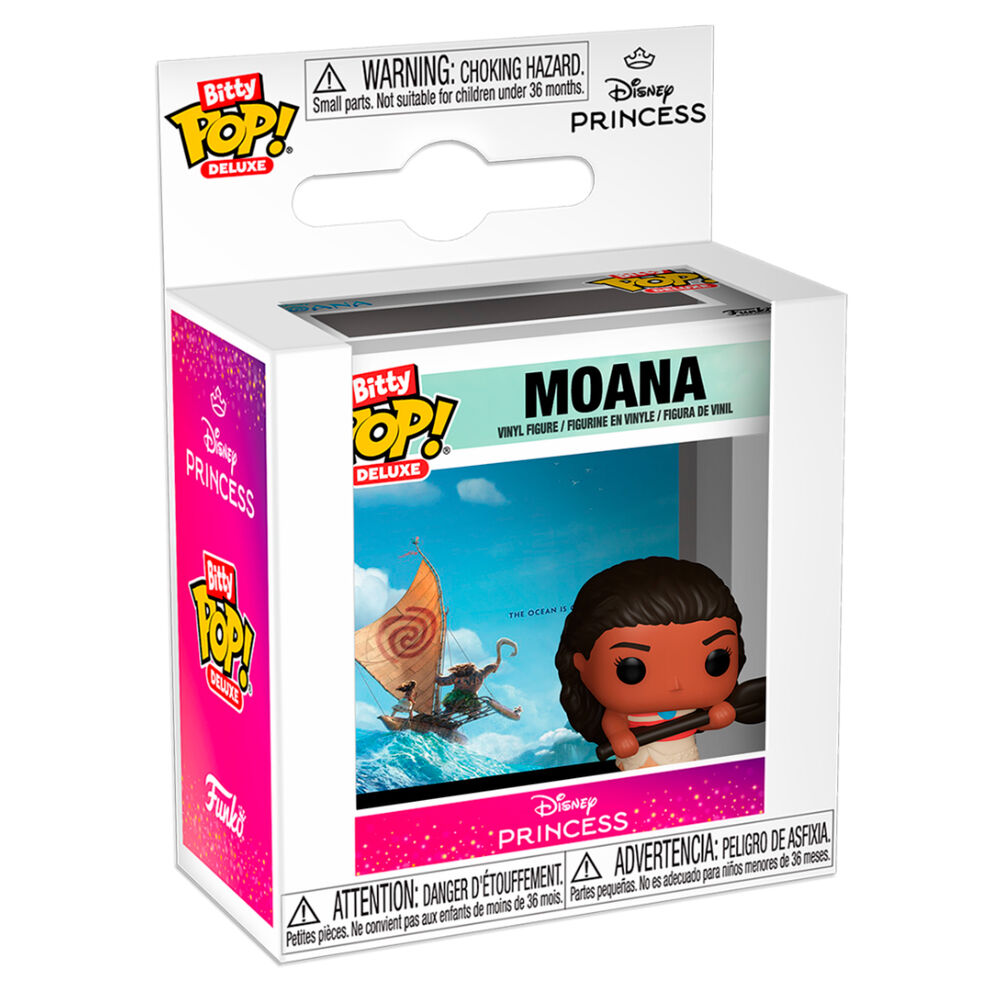 Figura FUNKO Bitty POP! Deluxe de Vaiana con remo en vitrina acrílica - 2