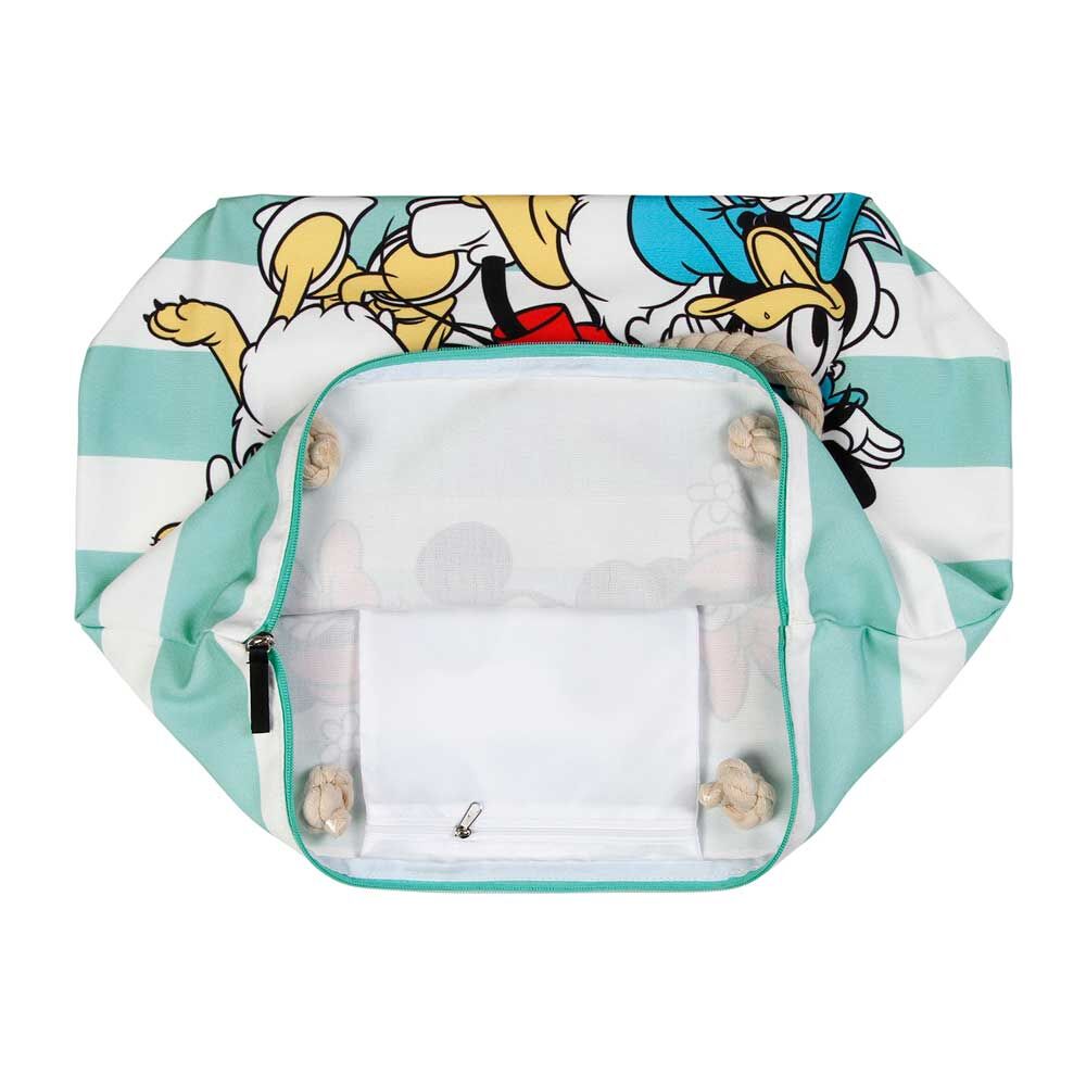 Bolsa de playa Together Mickey Disney con personajes y rayas verde agua - 3