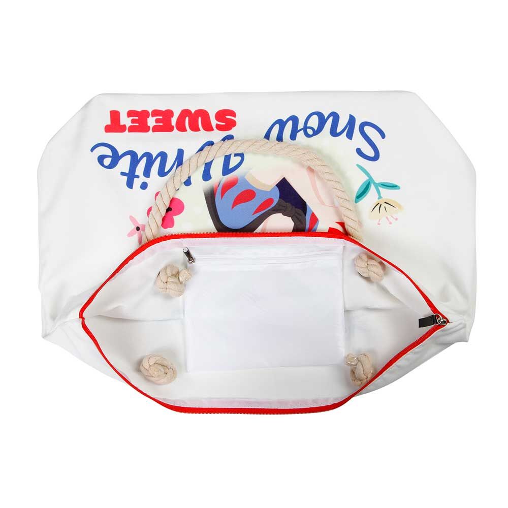 Bolsa de playa blanca de Blancanieves Disney con asas de cuerda - 3