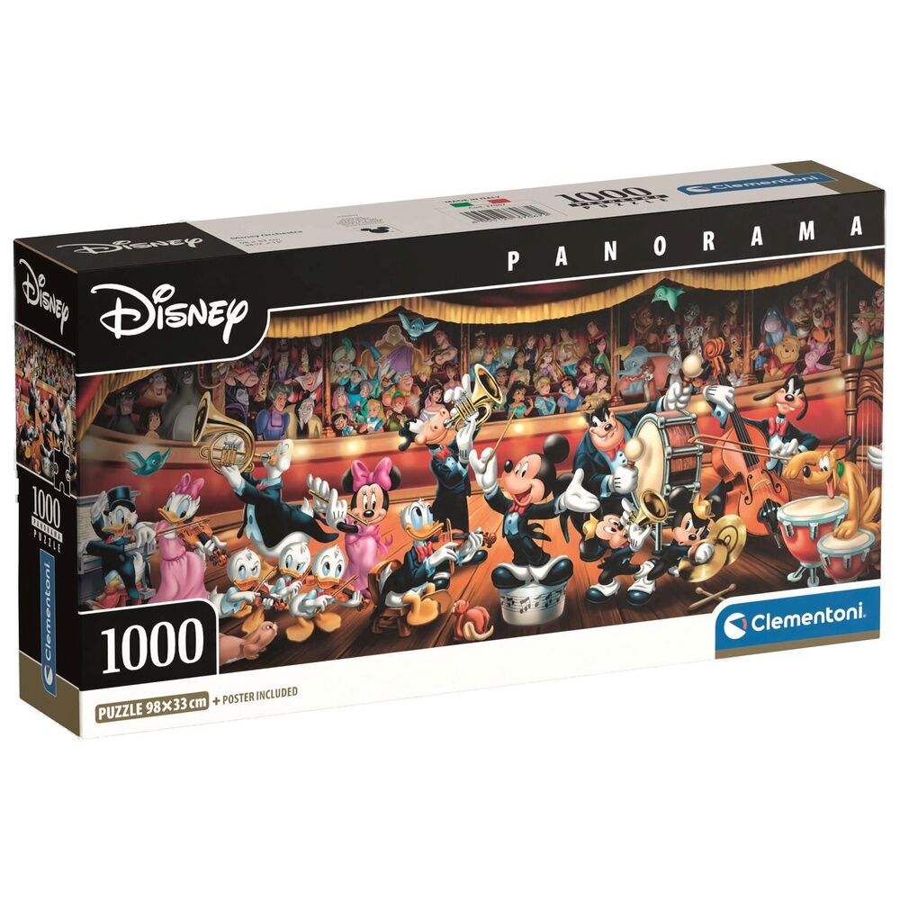 Puzzle panorámico Disney de 1000 piezas con orquesta y personajes