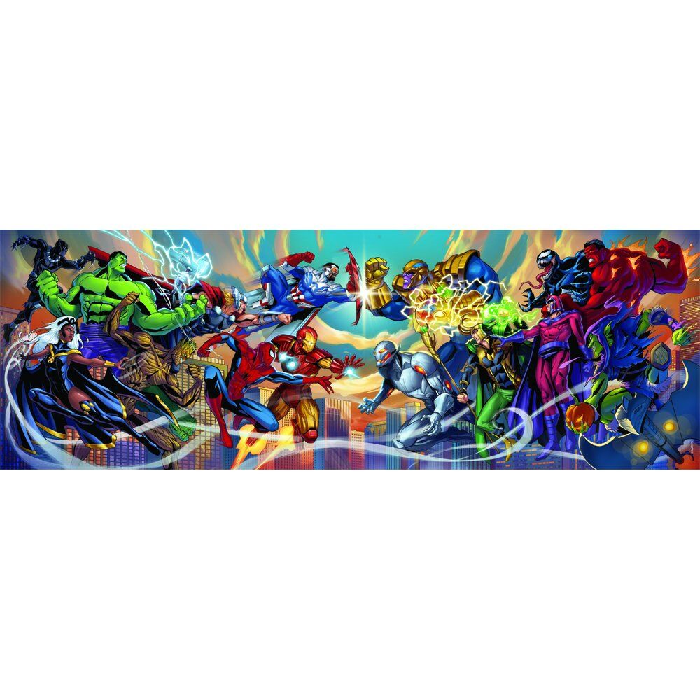 Puzzle panorámico Clementoni Marvel de 1000 piezas con héroes y villanos - 2