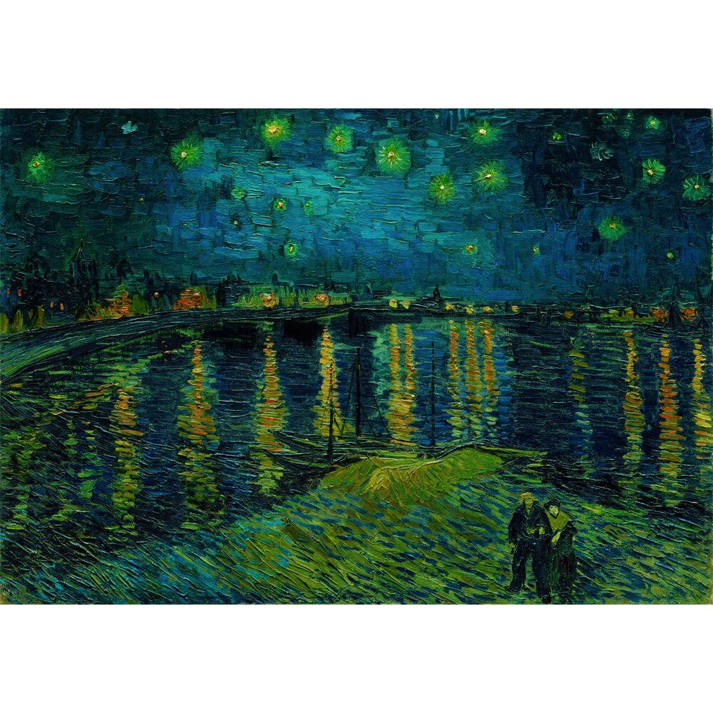 Puzzle Clementoni de 1000 piezas con La noche estrellada sobre el Ródano de Van Gogh - 2