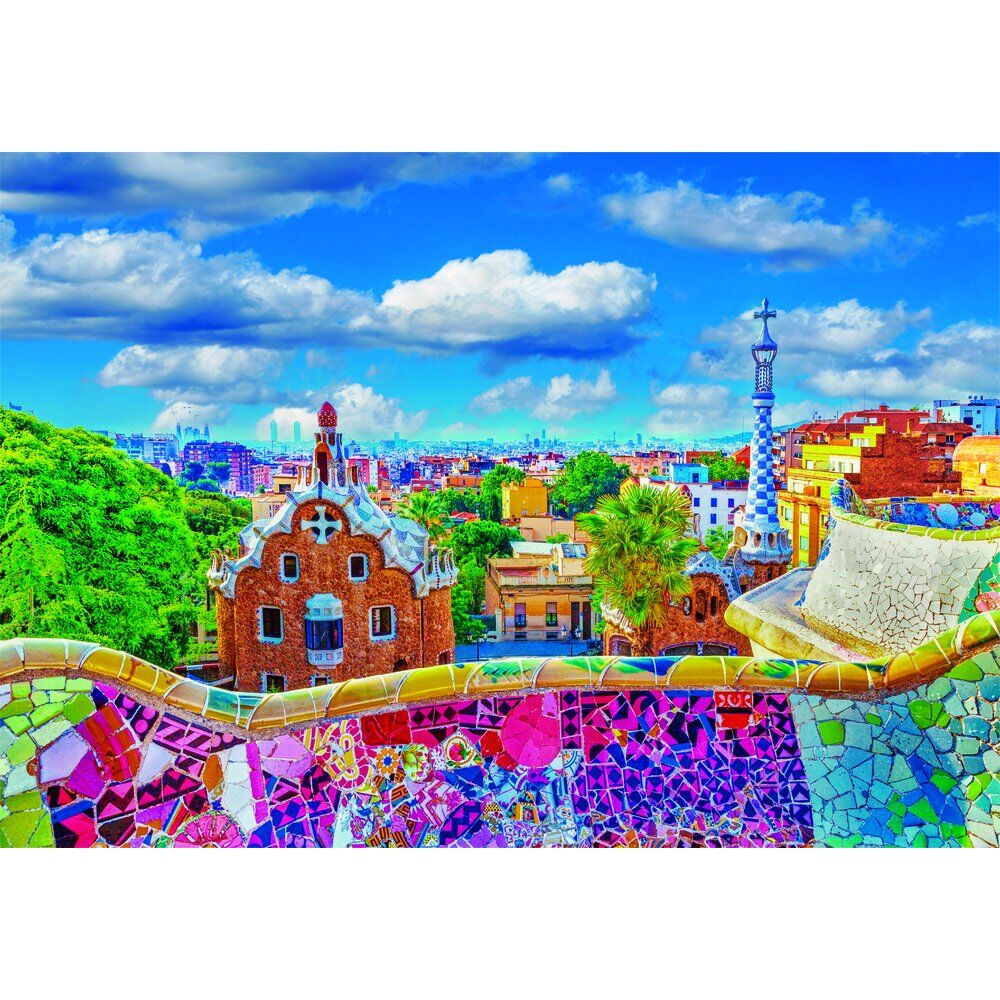 Puzzle Clementoni de 1000 piezas con una vista colorida del Park Güell de Barcelona - 2