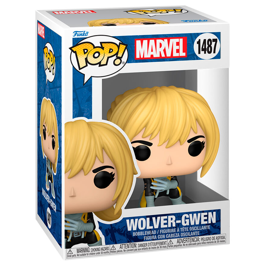 Figura Funko POP! Marvel Wolver-Gwen con cabello rubio y traje negro - 2