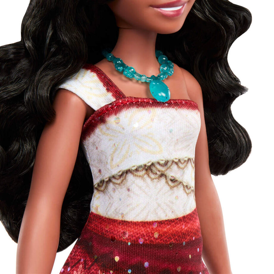 Muñeca cantarina Vaiana con vestido rojo, remo y accesorios - 5