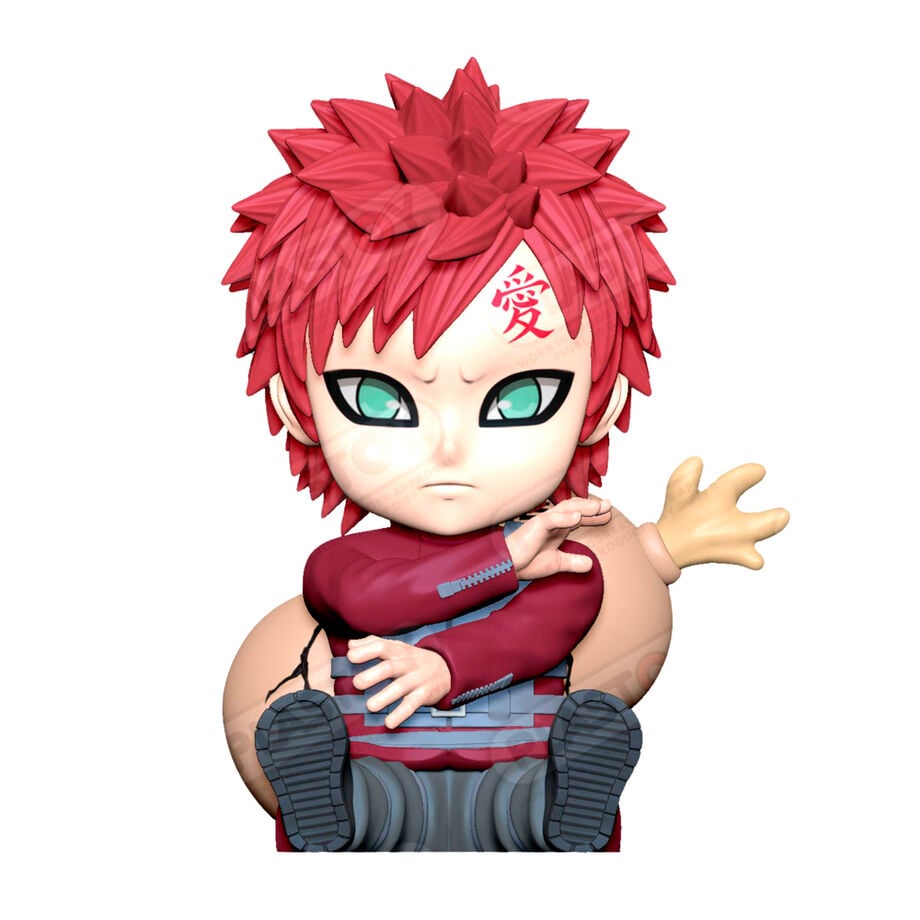 Figura hucha de Gaara de Naruto Shippuden con calabaza de arena