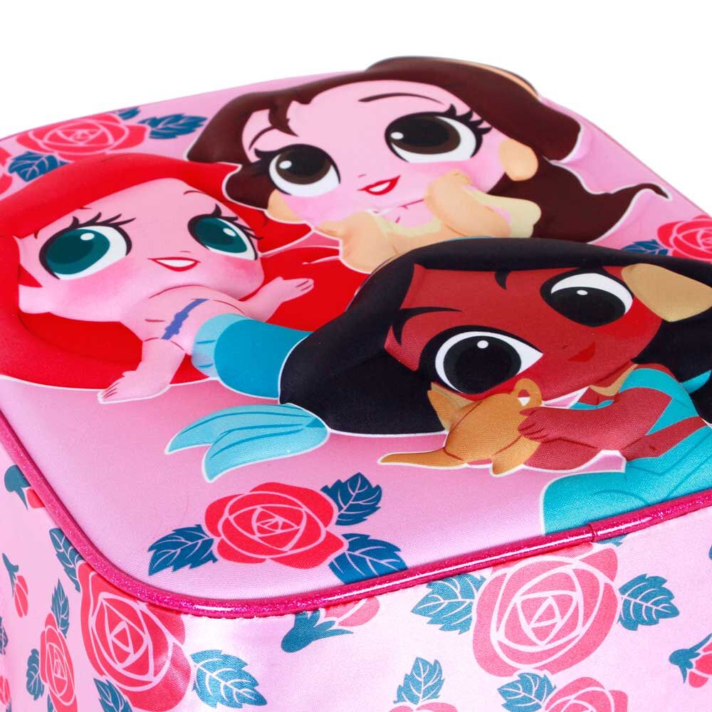 Mochila rosa 3D Flowers de Princesas Disney con bolsillo lateral de malla - 4