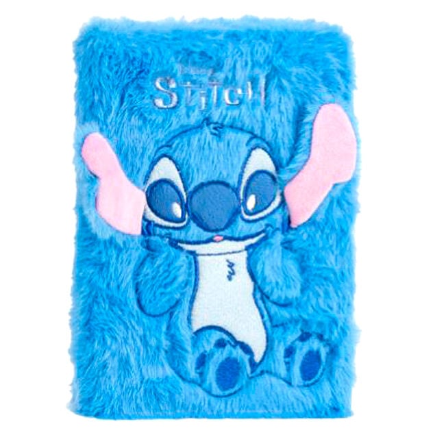Cuaderno de peluche azul con Stitch Disney
