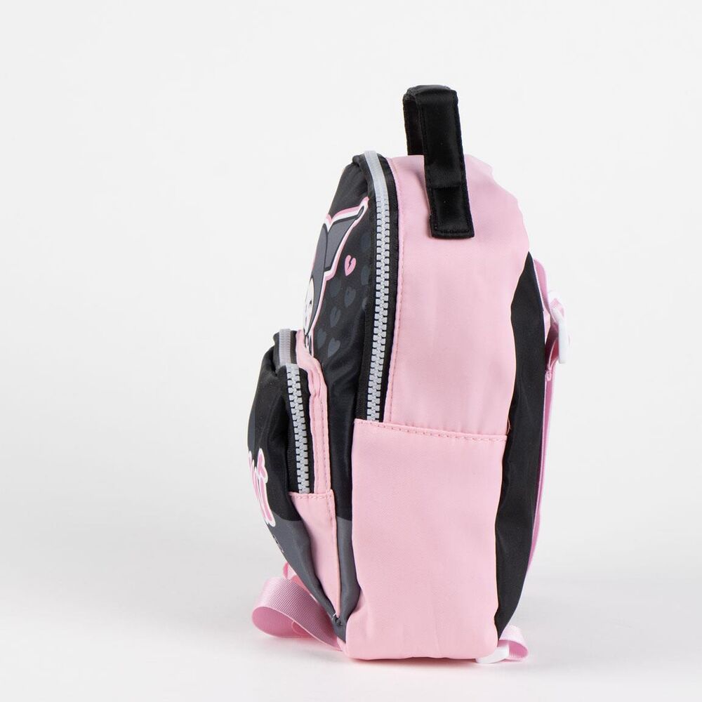 Mochila Kuromi Hello Kitty rosa y negra de 23 cm - 3