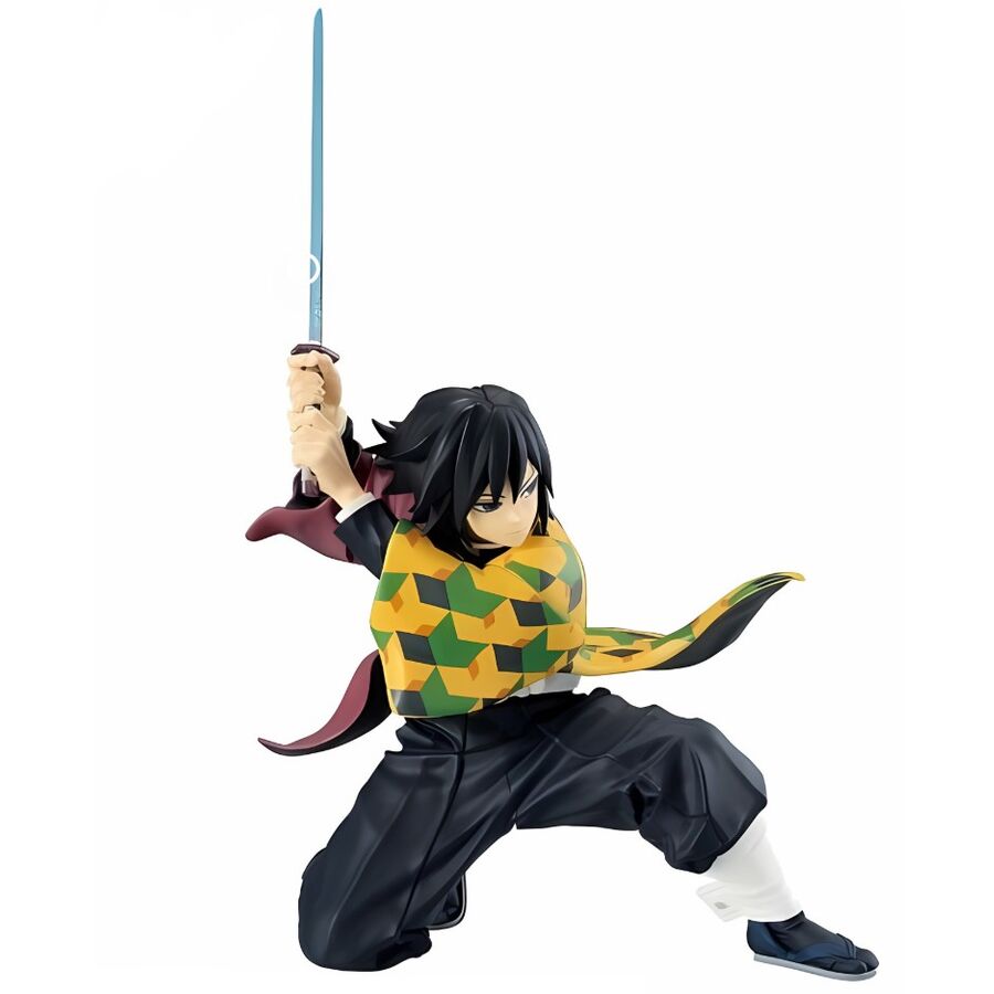 Figura de Giyu Tomioka de Demon Slayer con espada y haori geométrico - 2