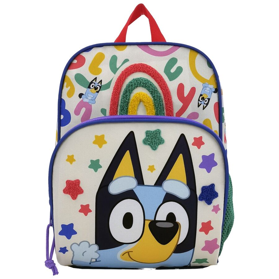 Mochila Rainbow Bluey de 30 cm con diseño colorido