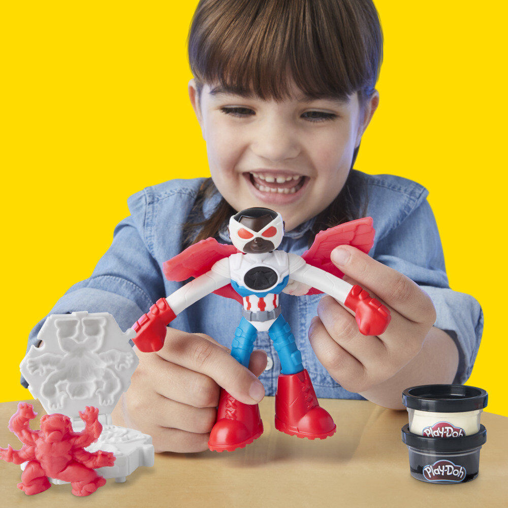 Set Play-Doh Marvel Capitán América con moto, figura, alas y tres botes de plastilina - 17