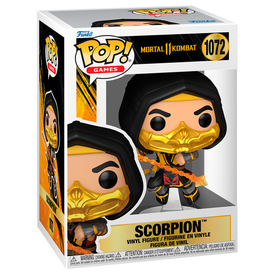 Figura Funko POP! de Scorpion de Mortal Kombat 11 con máscara dorada - 2