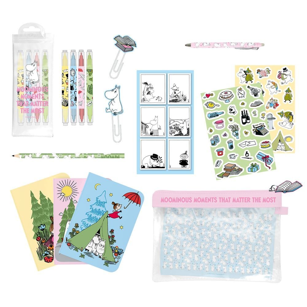 Set de papelería Moomin ERIK con estuche y accesorios ilustrados