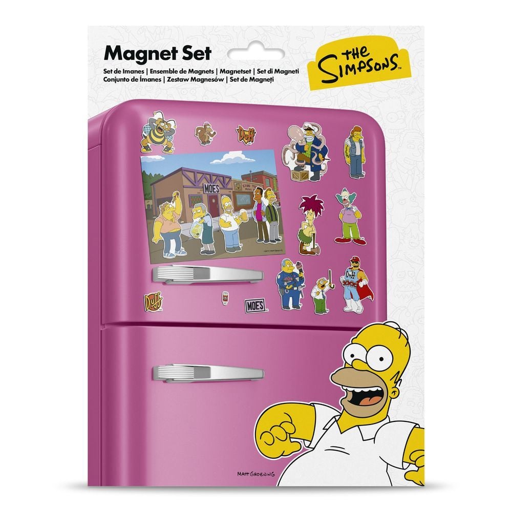 Set de imanes troquelados de Los Simpsons con diseños de la Taberna de Moe