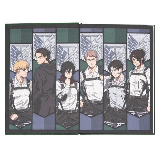 Cuaderno A5 ERIK de Attack on Titan con tapa verde y diseño de Final Season - 4