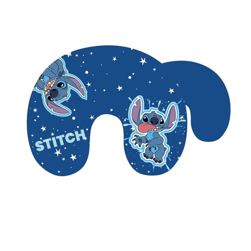 Cojín de viaje azul de Stitch Disney con estrellas