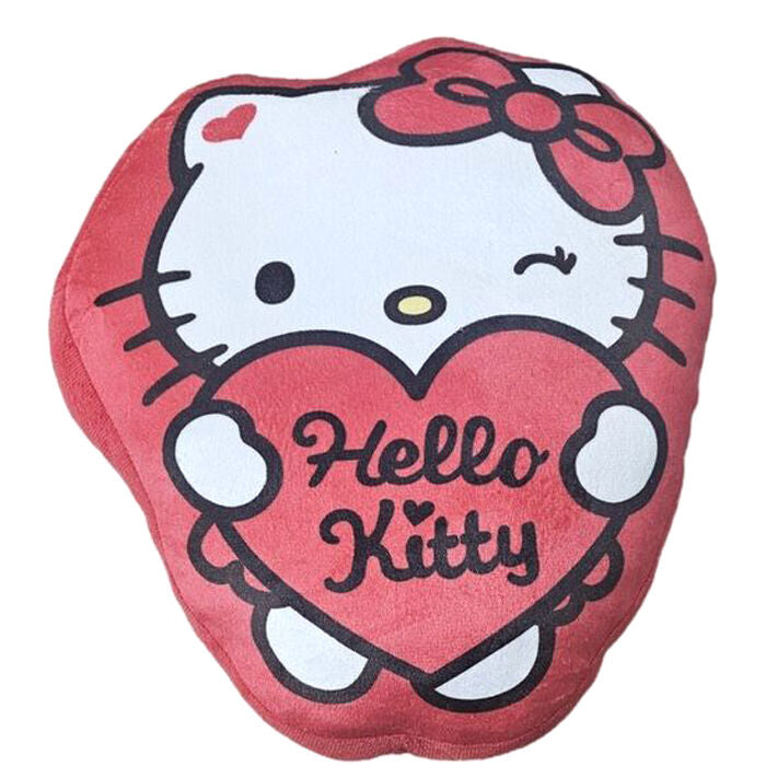 Cojín 3D rojo de Hello Kitty con forma de corazón