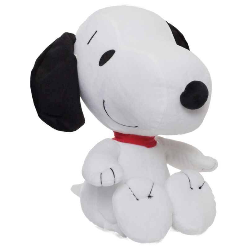 Peluche de Snoopy Peanuts blanco con orejas negras y collar rojo