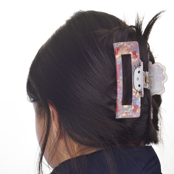 Pinza para el pelo rosa translúcida con diseño de Hello Kitty - 4