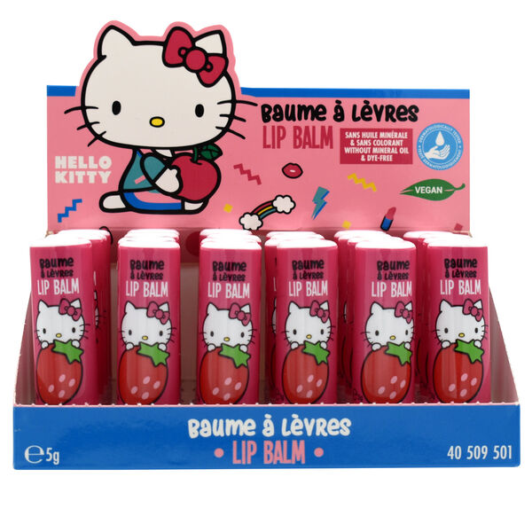 Bálsamo labial Hello Kitty con sabor a fresa en envase rosa - 5