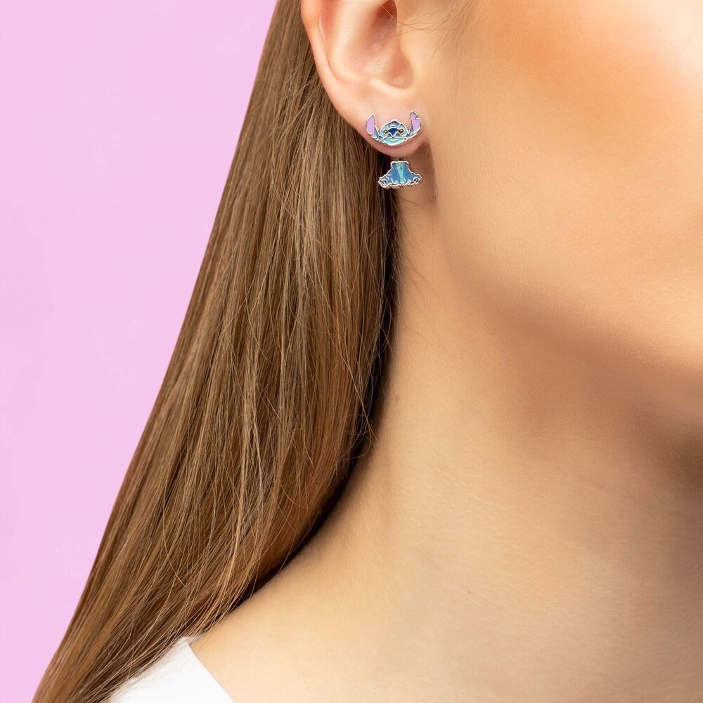 Pendientes esmaltados de chaqueta con diseño de Stitch Disney - 4