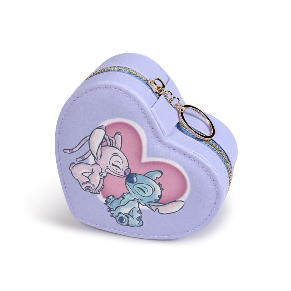 Joyero lavanda con forma de corazón de Stitch y Angel Disney - 4