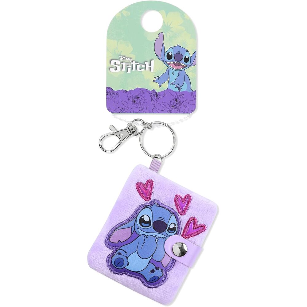 Llavero bloc de notas lila de Stitch Disney con corazones - 2