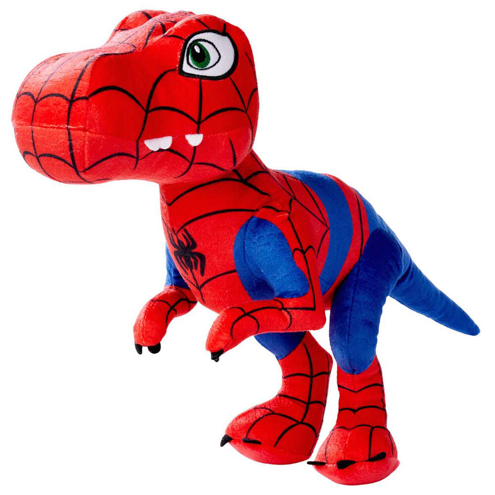 Peluche T-Rex Spidey de Marvel en rojo y azul