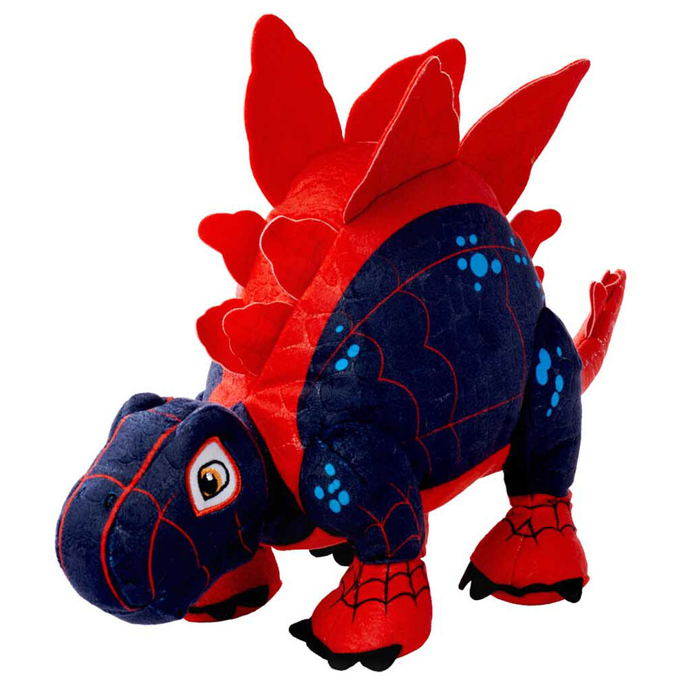 Peluche Spin Stegosaurus de Spidey Marvel en rojo y azul marino