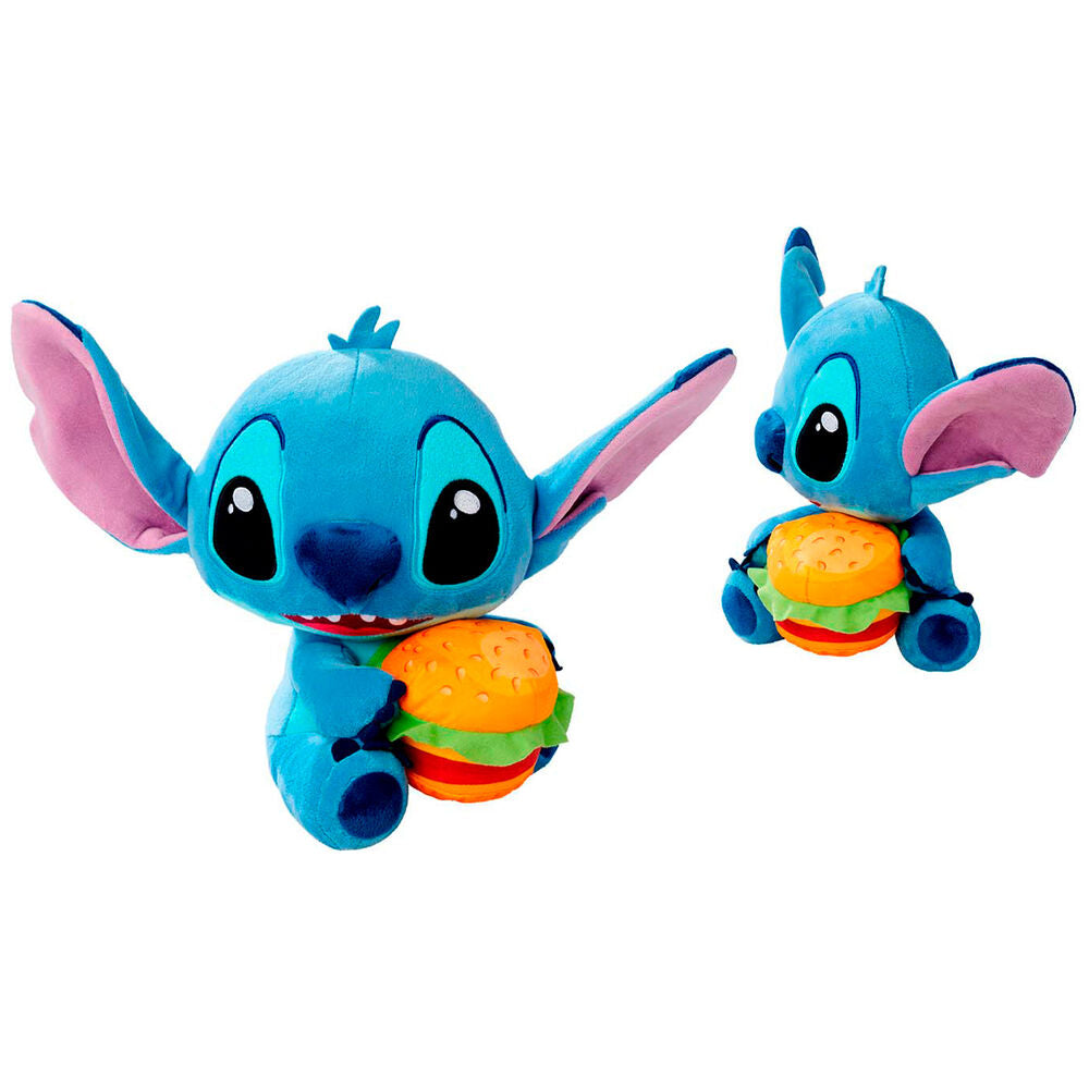 Peluche de Stitch Disney abrazando una hamburguesa - 2