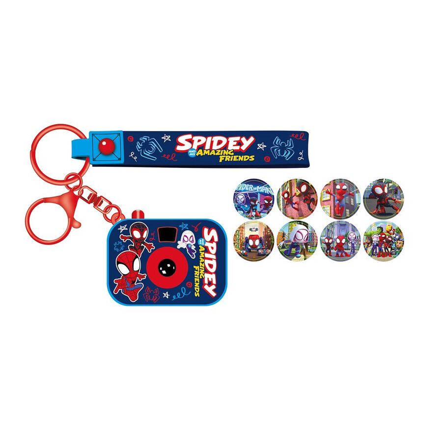 Llavero proyector azul y rojo de Spidey con 8 imágenes