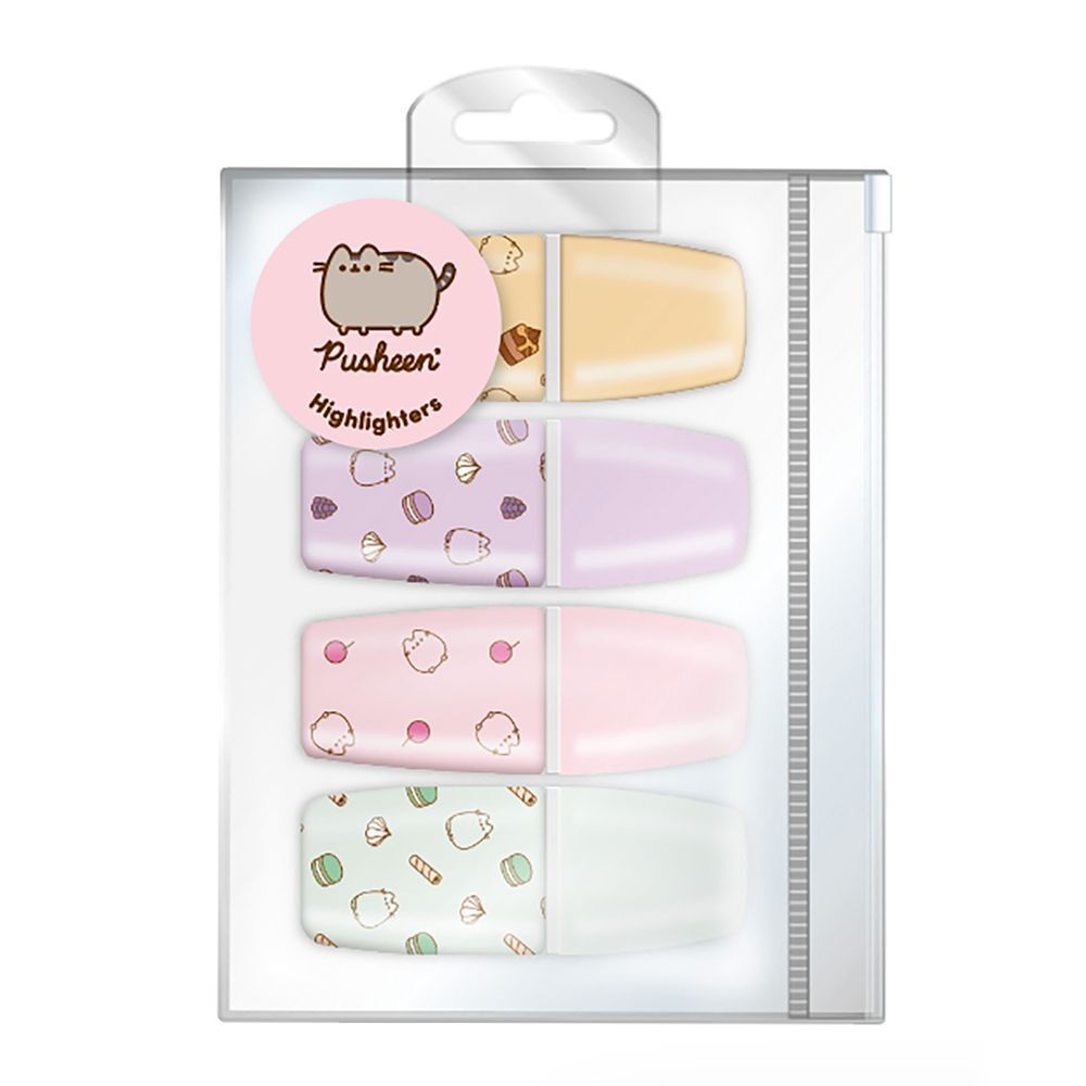 Set de 4 subrayadores Pusheen en colores pastel