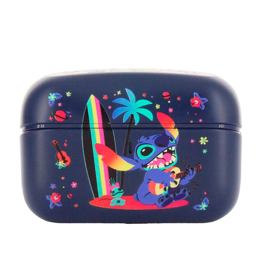 Caja de carga azul de auriculares Stitch Disney con diseño floral - 4