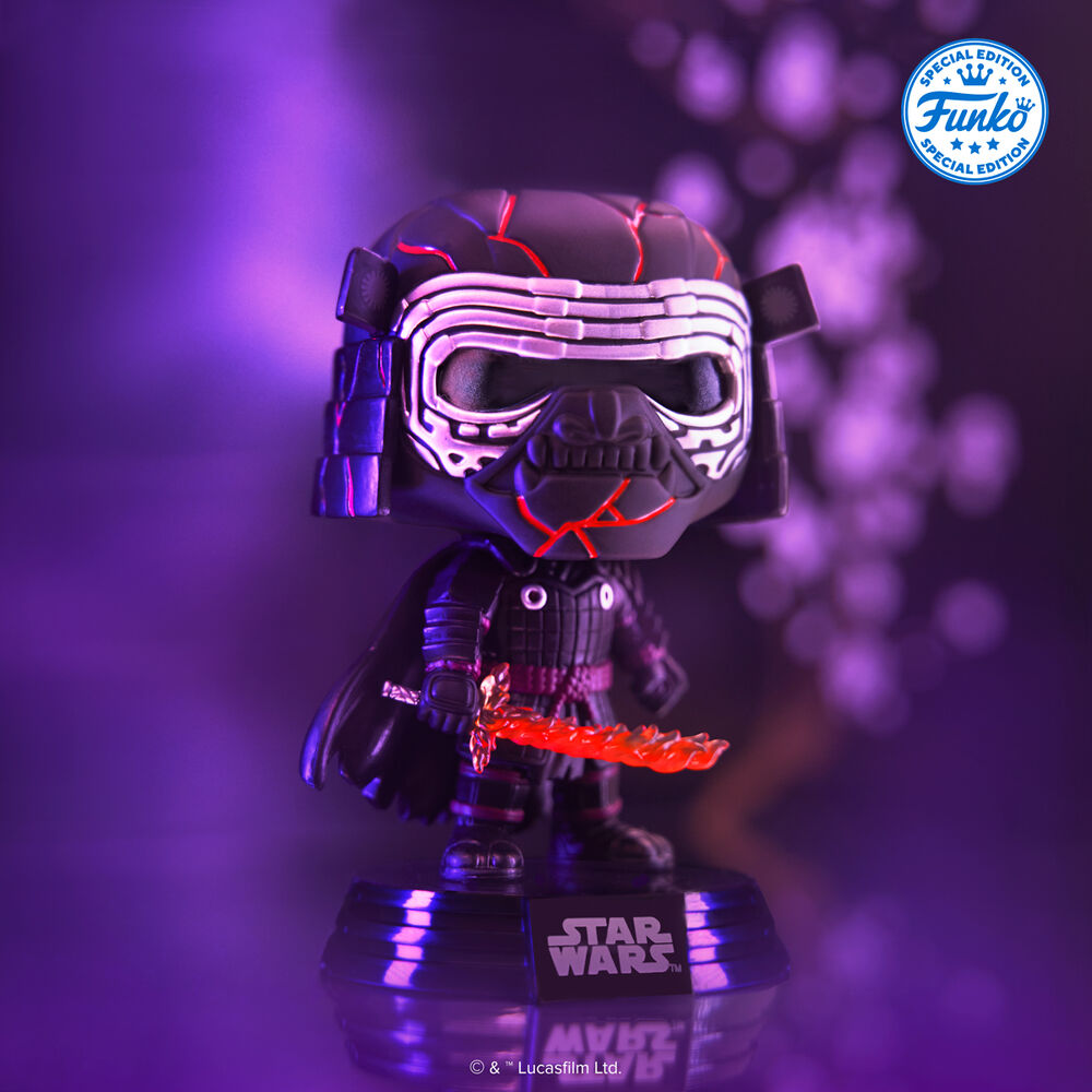 Figura Funko POP! exclusiva de Kylo Ren con armadura negra y líneas rojas - 3