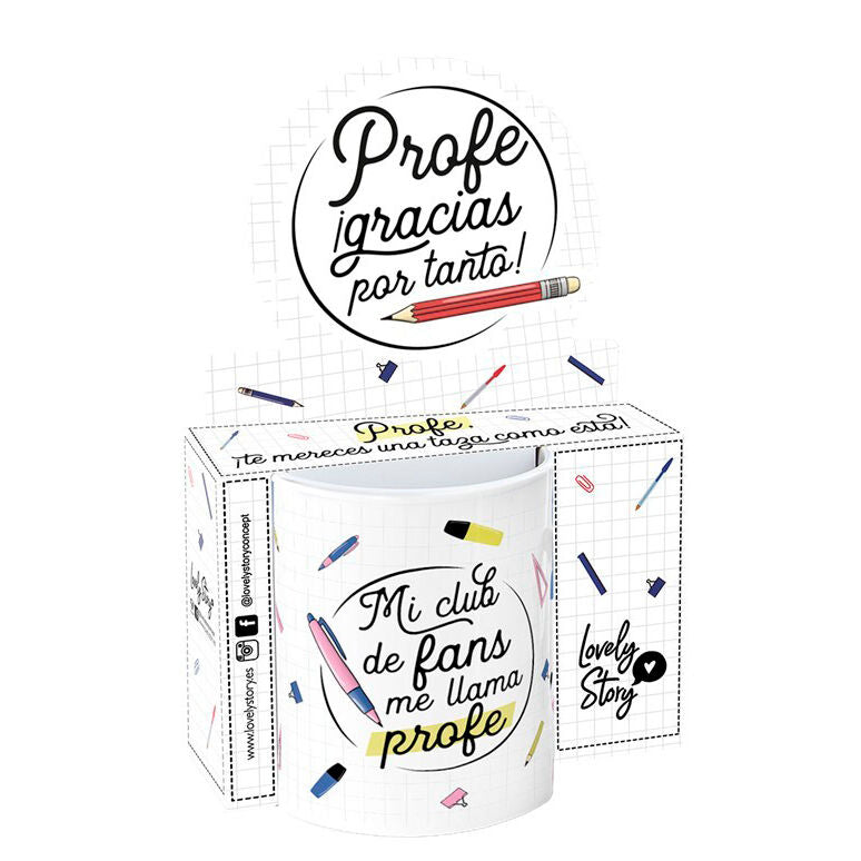 Taza de cerámica LOVELY STORY de 330 ml con mensaje para profe