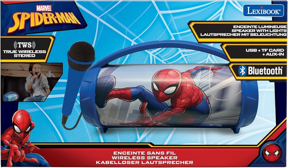 Altavoz karaoke azul de Spider-Man con micrófono - 4