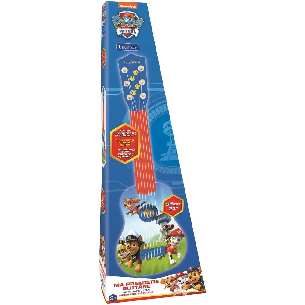 Guitarra infantil Paw Patrol azul y roja con seis cuerdas - 2