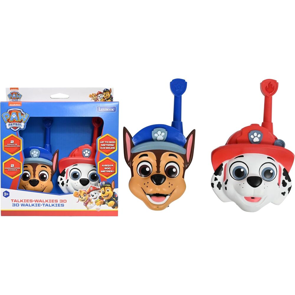Walkie-talkies 3D de Patrulla Canina con diseños de Chase y Marshall - 4