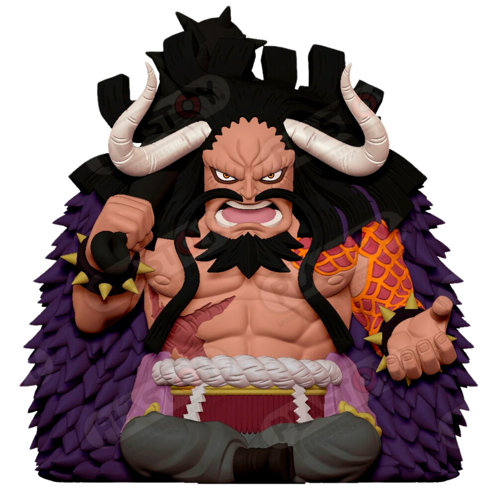 Hucha de Kaido de One Piece PLASTOY con cuernos y capa morada