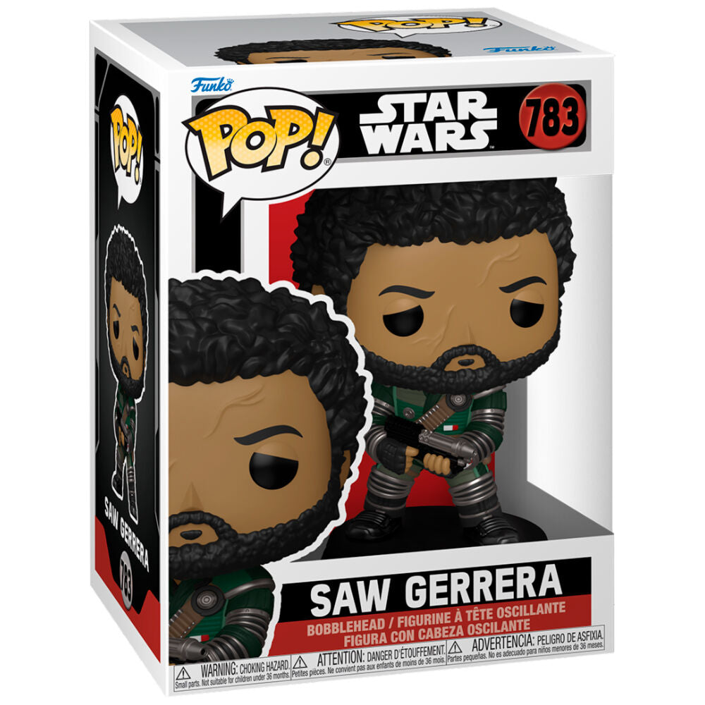 Figura Funko POP! de Saw Gerrera con uniforme verde y arma - 2