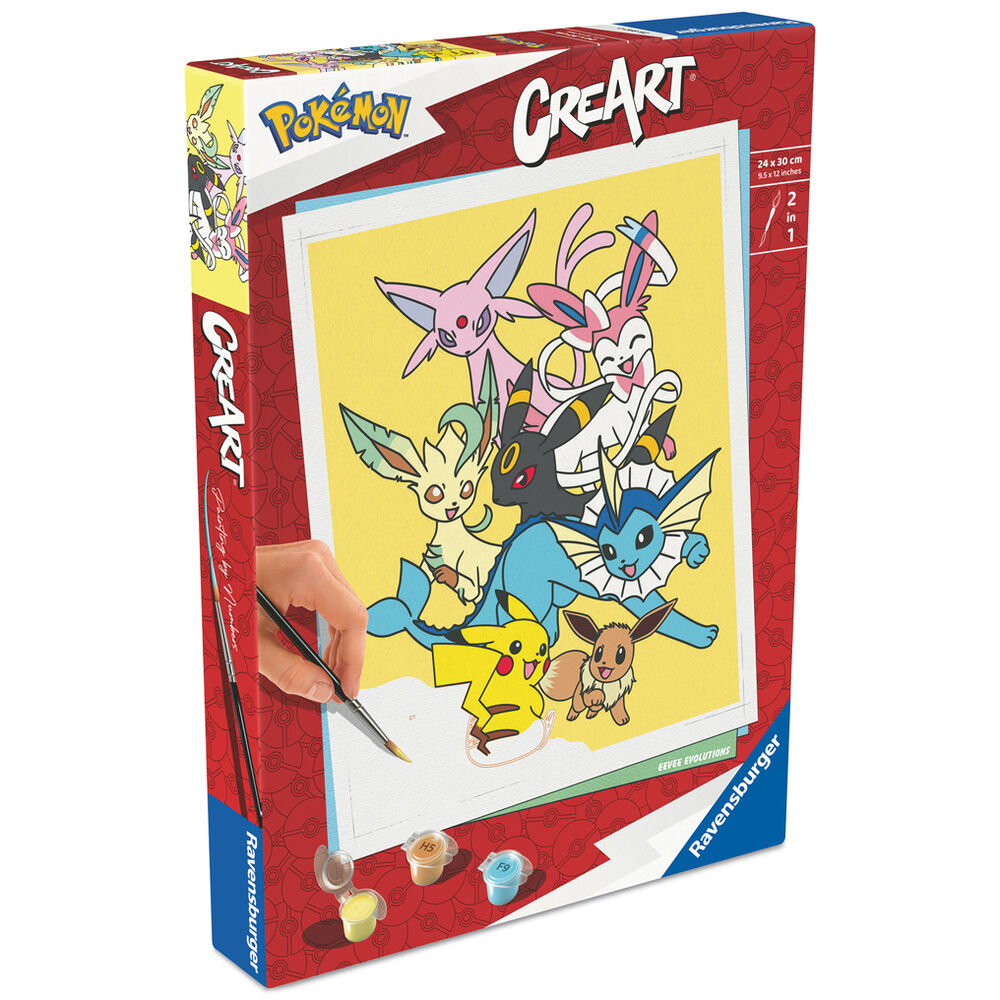 Kit de pintura Ravensburger CreArt Pokémon con Eevee y sus evoluciones - 3