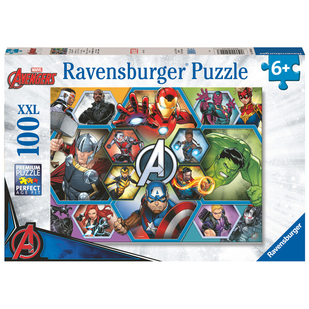Puzzle Ravensburger Marvel Avengers de 100 piezas con superhéroes