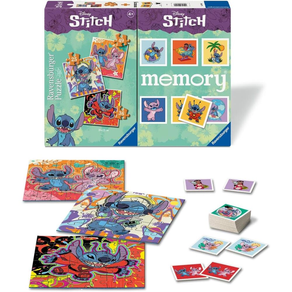 Multipack Ravensburger Disney Stitch con juego memory y tres puzzles - 3