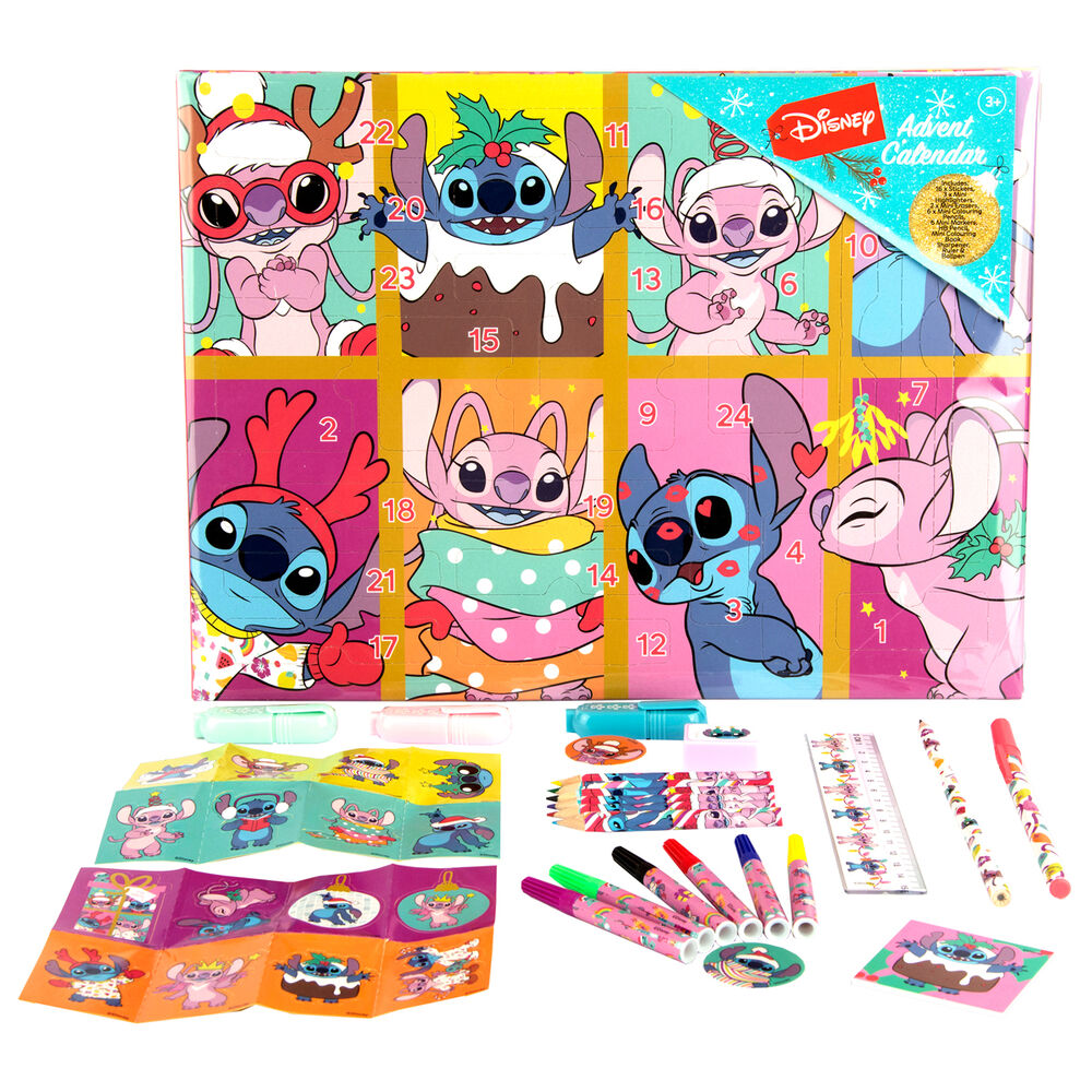 Calendario de Adviento Stitch Disney con material de papelería