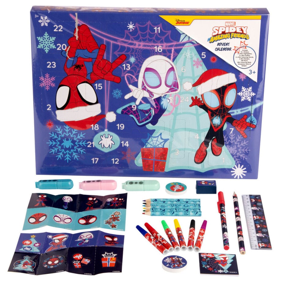 Calendario de Adviento Spidey Marvel con material escolar